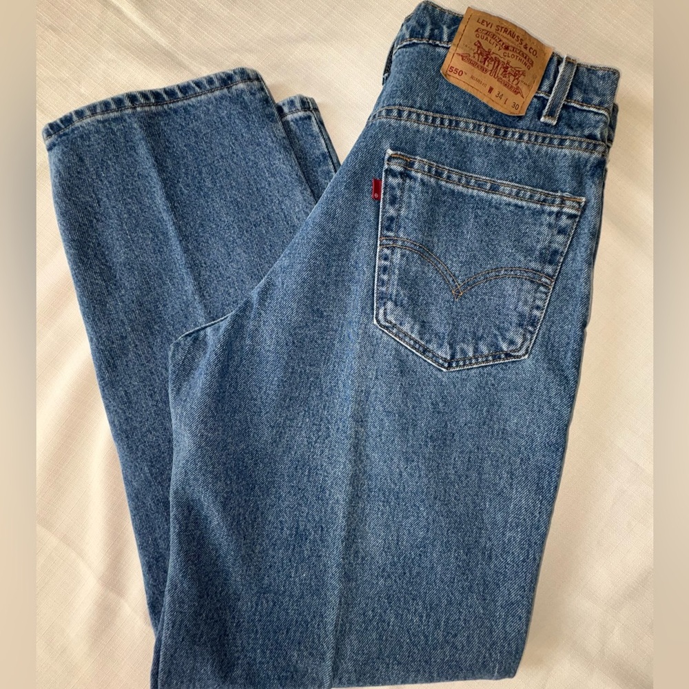 Levi’s 550 Relaxed Fit Jeans 34x30 Vintage Red Tab 90s Denim - Picture 8 of 10